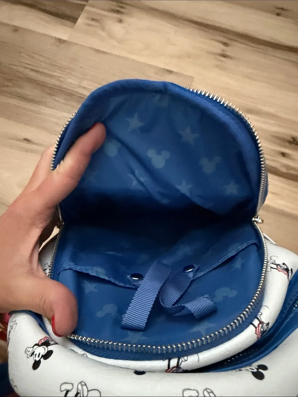 Loungefly White & Blue Mickey Mouse Mini Backpack